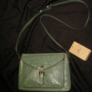 PATRICIA NASH NWT Avellino Sage Floral Design Crossbody Bag